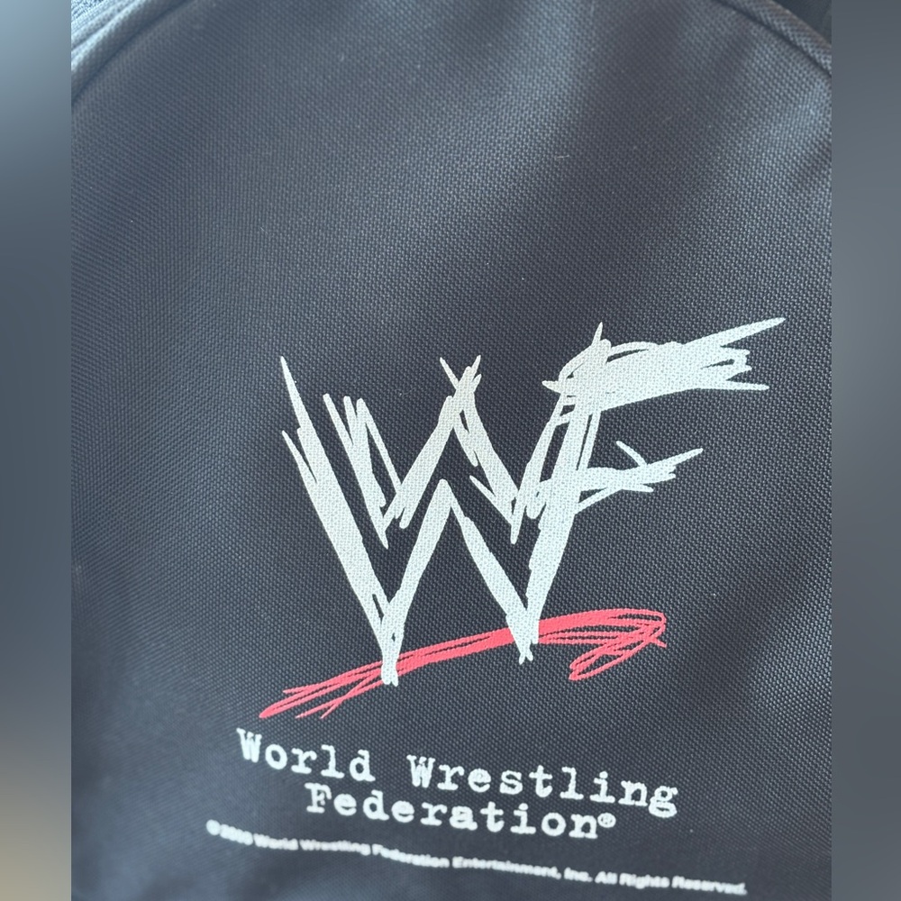 WWF WWE Racing XFL Exclusive Wrestling Tradeshow Canvas Duffle Bag Vintage Rare - Picture 3 of 7